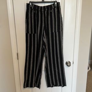Wide leg striped pants
